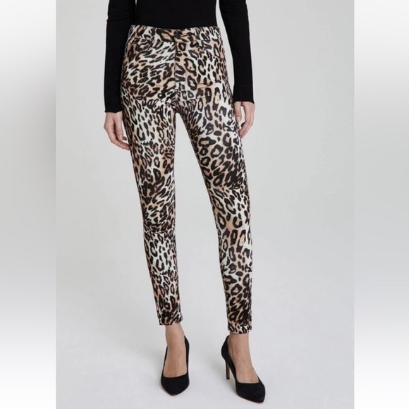NWOT AG Leopard Print Farrah Skinny Ankle Pants Velvet Casual Women’s 27 - Picture 1 of 12